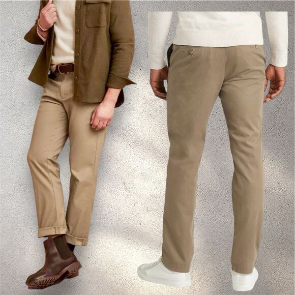 Banana Republic Men’s Aiden Chino Slim Fit  Khaki Pants Size 34x30 - Picture 1 of 13